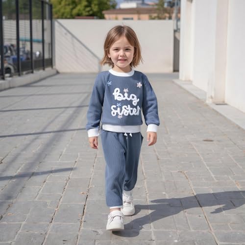Toddler Clothes For Baby Girl Big Sister Little Sister Matching Outfits Cute Fall Winter Sweatshirt Pants Set3