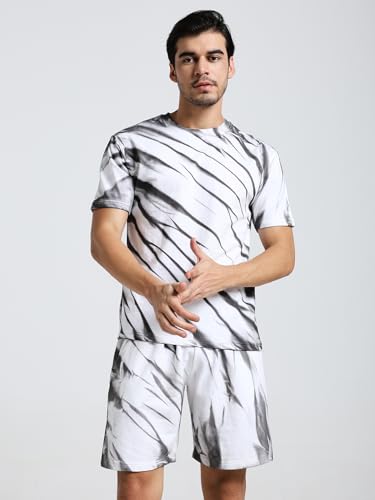 Image of Vogaan Men's Cotton Short Sleeve Tracksuit Summer T Shirt & Shorts Set with 2 Pockets || Casual Co-ord Sets