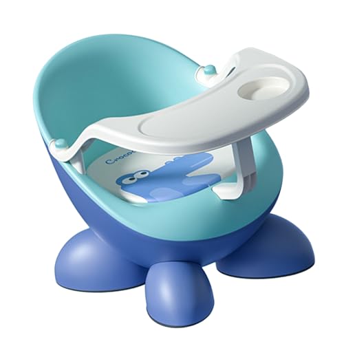 Aoaoy Silla de Comedor para Niños Pequeños Ajustables, Silla de Comida para Bebés de PVC con Bandeja, Silla de Descanso Portátil para Bebés, Fácil de Limpiar y Estable, Ideal para (Azul)
