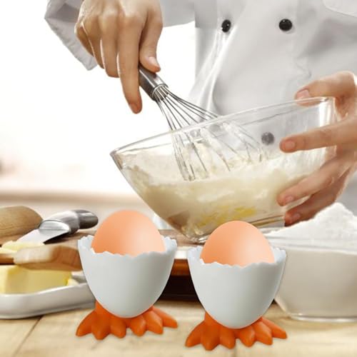 Eierbecher Set - Spaß Cartoon Eierhalter | Klassische Hühnerfüße Eierschale Für Frühstückstisch Dekoration Gekochtes EGS -Servieren Und Kindergenuss Kindermahlzeiten – Bild 4