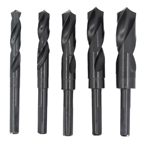 Image of Drill America - POUDWDRSD 5 Piece High Speed Steel Reduced Shank Drill Bit Set in Plastic Pouch Case (9/16" - 1"), POU Series