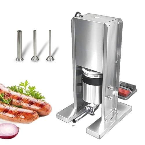 Joyfitness Poussoir à Saucisse, Machine De Remplissage De Saucisses, Verticale Poussoir a Saucisse Electrique, Conception Détachable, Commande à Pédale, Acier Inoxydable, 220v, Capacité 3l