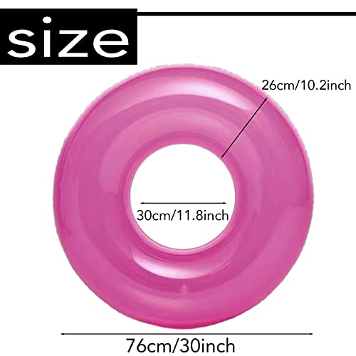 Lot De 2 Bouées Gonflables Transparentes – 58 Cm (enfant) Et 75 Cm (adulte) – Piscine, Plage, été