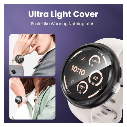 Écran brisé Pixel Watch évité avec cette coque PC vert et verre trempé - 6