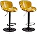 Klasyczny metalowy stołek barowy zestaw 2, regulowany obrotowy stołek barowy stołki do salonu przemysłowego, stołek kuchenny restauracja krzesła barowe fotel pubowy (kolor: Żółty - Ii - stopy)