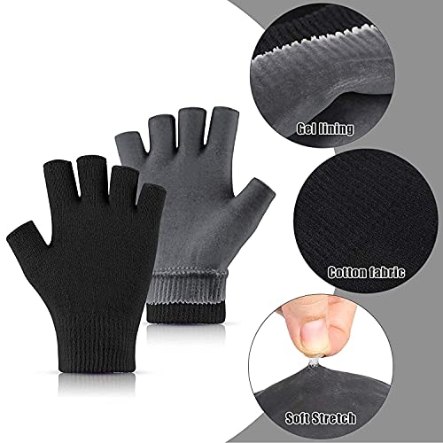 Moisturizing Spa Fingerless Gloves Day Night Instantly Repair Eczema Dry Rough And Cracked Hands Gel Lining Infused With Essential Oils And Vitamins #TOP2