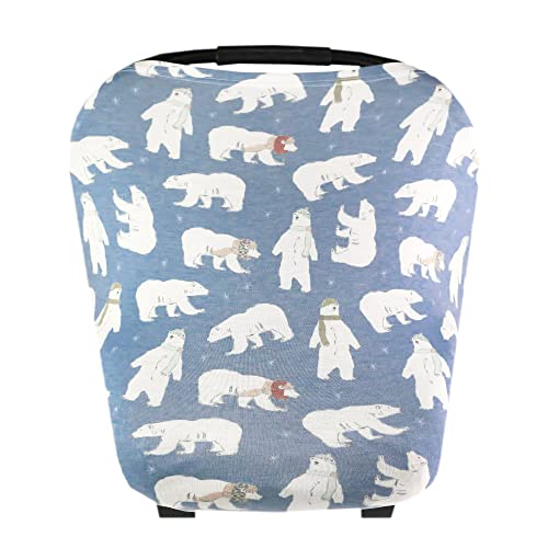 Image of Copper Pearl Multi-Use Cover: Car Seat Covers, Nursing Cover, and Stroller Cover for Sun - Stretchy Fabric, All-Season Use, Stylish Designs, Easy Access for Moms - Polar