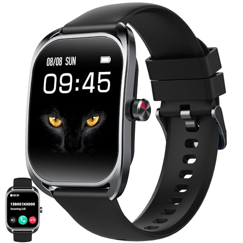 Relojes inteligentes para hombre (contestar/hacer llamadas), pantalla curva de 2 pulgadas HD reloj de seguimiento de fitness con monitor de presión arterial/frecuencia cardíaca, SpO2, más de 100