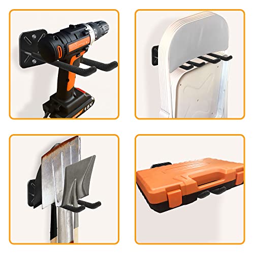 Bello Yon 4Pcs Garage Hooks Heavy Duty Hooks, Wall Mount Hanger Garage Tool Organizer Rack, Garage Storage Utility Hooks To Hang Ladders, Chairs, Tires, Shovels, Garden Hose, Strollers And More #TOP6
