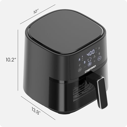 Chefman Air Fryer – 4 QT Compact Airfryer for Quick & Easy Meals, Features Hi-Fry Technology for Extra Crisp, Easy-View Window, Touch Controls with 4 Presets, Nonstick & Dishwasher Safe Basket - Black - Image 3