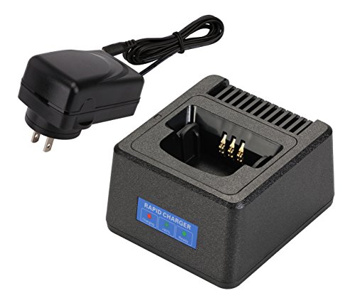 Rapid Charger for Motorola Radio CP200 CP200D CP200XLS PR400 CP150 EP450, Advanced Algorithm, Temperature Management, Compatible with Li-ion Li-Polymer Ni-MH Ni-Cd Battery