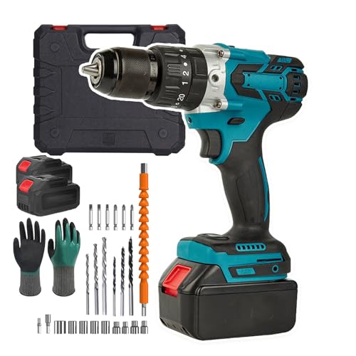 Taladro inalámbrico con 2 baterías y accesorios miniatura 1