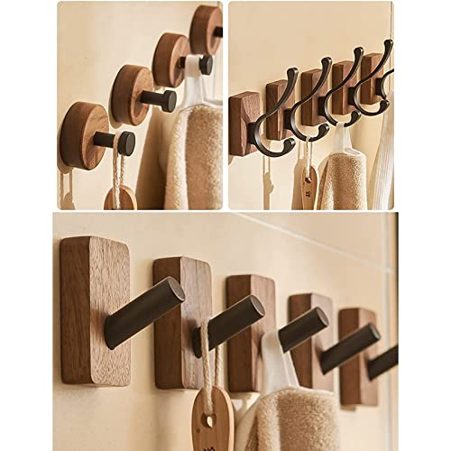 Percheros Perchero De Madera Montado En La Pared Sin Perforaciones Ganchos para Puertas Toallas Ganchos para Llaves para Entrada Pasillo Cocina Baño,C,1 Paquete