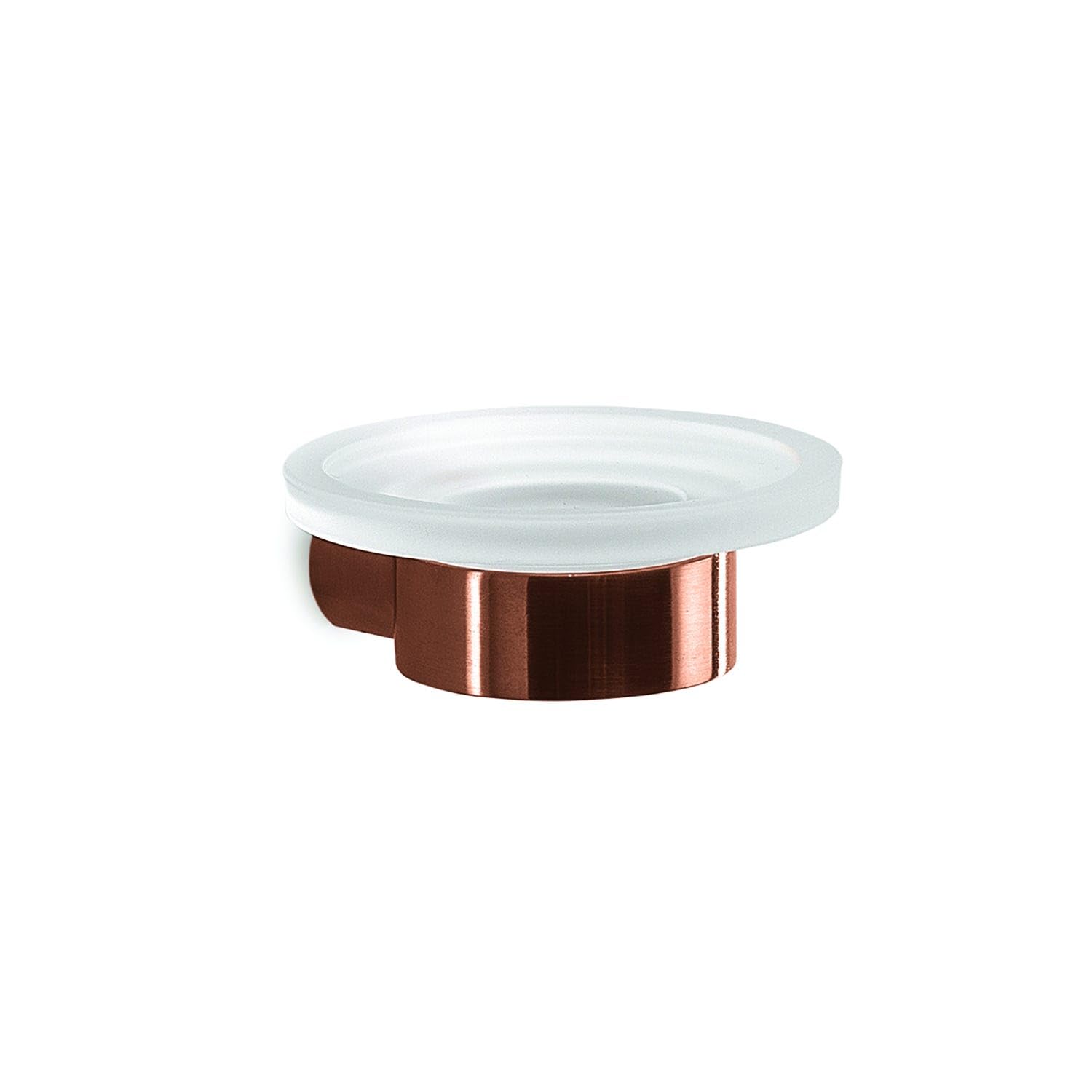 Kiamami Valentina - Jabonera de Pared Oro Rosa, fijación con Tornillos, latón Acero Inoxidable y Vidrio Satinado, 10,8x11,1x4,2 cm Palazzo