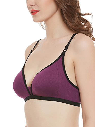 Image of Clovia Women's Dark Grey Cotton Non-Padded Non-Wired Everyday Bra with Demi Cups