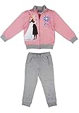 Disney Frozen Eiskönigin Mädchen Jogging-Freizeit-Sport WARM Baumwolle Reissverschlussjacke Freizeithose 104 110 116 122 128 134 Anna und ELSA Farbe Modell 1, Größe 104