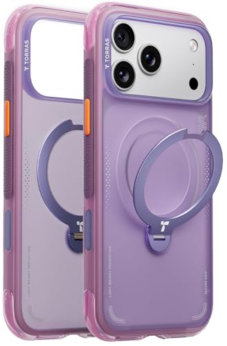 Image of TORRAS Ostand Q3 Air for iPhone 17 Pro Case 6.3'' with Stronger Magnetic Stand, Fit for Magsafe, Airbags Miltary Protection, Camera Control for iPhone 17 Pro Case, Shockproof & Stylish, Purple