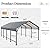 SUNLEI 12X20 FT Carport, Heavy Duty Carport Canopy with Galvanized Steel Roof and Frame, Metal Carport Upgraded Extra Large Garage for Pickup, Boat, Car and Tractors