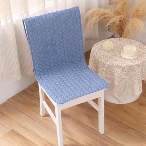 Image of HOMETHREADS Non-Slip Chair Cover-Universal Fit for Kitchen & Dining Chairs-Cushioned Comfort - Stylish Machine Washable Seat Cover- 145x45cm (Blue, Pack of 4)