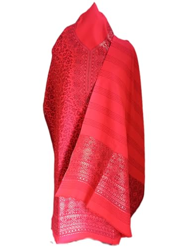 Image of Womens designer woolen suit for women with salwar and kashmiri shawl winter wear kani unstitched fabric set, stylish kurta pant set woollen dress material for women by pure pashmina wooltex