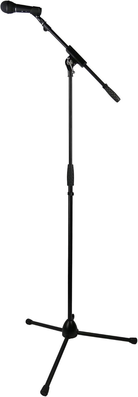 Gearlux Heavy-Duty Telescopic Boom Microphone Stand with Tripod Base and Adjustable Height up to 60 Inches – 1 Pack