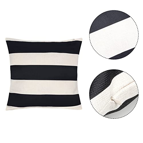 2er Set Streifen Kissenbezüge Kissenhülle Wasserdicht Leinenoptik Sofakissen Dekorativ Kissenbezug für Wohnzimmer Schlafzimmer Sofa Couch Dekor Kissen – Bild 4