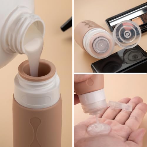 Image of Gemice Travel Bottles for Toiletries Tsa Approved Travel 3oz Size Containers BPA Free Leak Proof Travel Tubs Refillable Liquid Travel Accessories for Cometic Shampoo and Lotion Soap