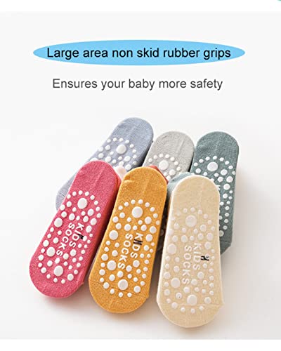 Toddler Non-skid Floor Socks Baby Non Slip Ankle Socks with Anti-Slip Soles for Infant Boys Girls 5 Pairs3