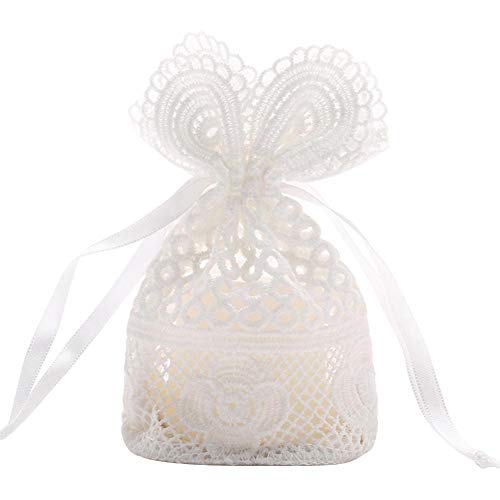 TARTIERY Pochettes Cadeaux Extra Larges en Organza, avec Cordon, idéale pour Bijoux, dragées, Bonbons, Sacs Organza de Poche de Cadeau Mariage Bijoux Blanc 10x14cm (Blanc)