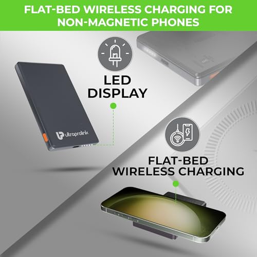 Image of UltraProlink 5000mAh Slimmest Wireless Magnetic Mag-Safe Power Bank| 22.5W Fast Charge Type C Port with PD-PPS Support |Charging for iPhone Series 16,15,14,13 | Made in India |Grey|Juice-Up Mag 4
