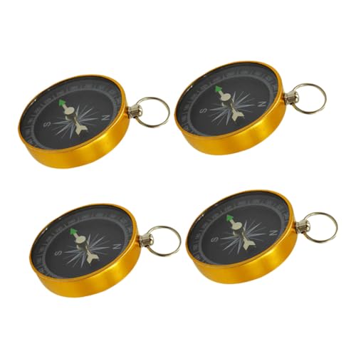 Set 4 brújulas llavero mini aluminio para camping miniatura 1