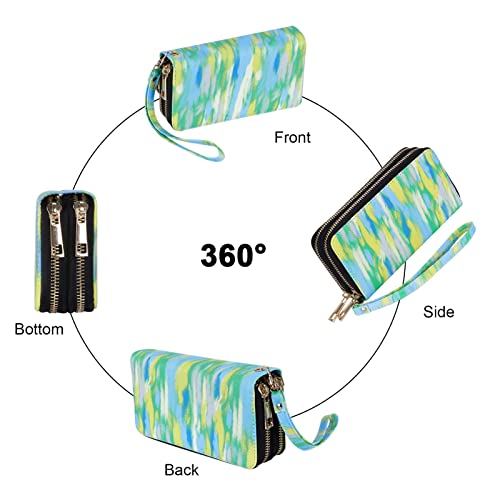 Image of XEYOU Double Zipper Long Clutch Wallet Cellphone Wallet for Women with Removable Wristlet Strap for Credit Card, Cash, Coin, Bill
