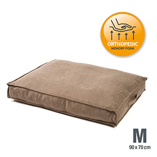 JAMAXX Premium Hundekissen Orthopädisch Weich Memory Foam, Waschbar, Nässeschutz Wasserabweisend - Dicke Füllung Visco Elastisch, Flauschig Samtartiger Stoff, Hundebett PDB1001