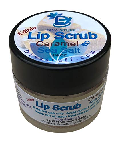 Diva Stuff Ultra Hydrating Lip Scrub for Soft Lips, Gentle Exfoliation, Moisturizer & Conditioner, Caramel & Sea Salt â€“ Â¼ oz (Made in the USA)