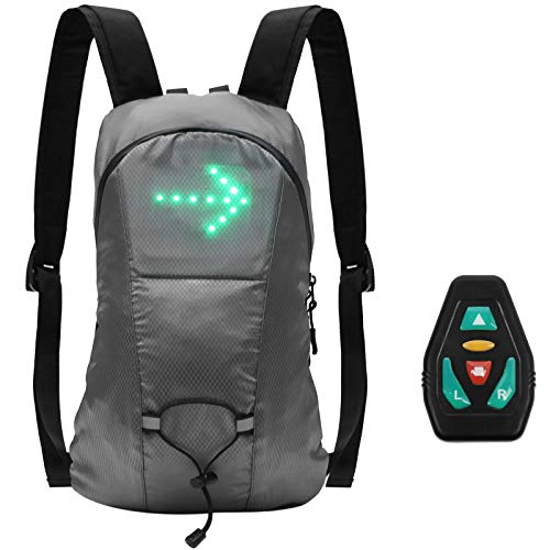Lixada Sac À Dos Réfléchissant Léger USB Rechargeable Indicateur de Direction du Signal Lumineux sans Fil à Del pour Cyclisme Courir Marche Jogging