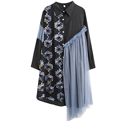 Robe en maille patchwork irrégulière pour vos sorties casual d'hiver
