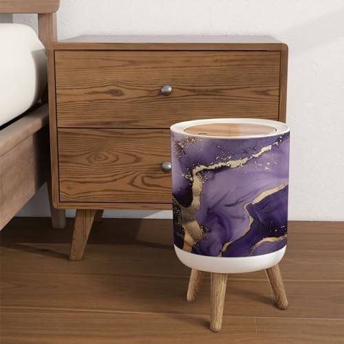 Caneca de basura redonda con tapa 1.8 gal miniatura 3