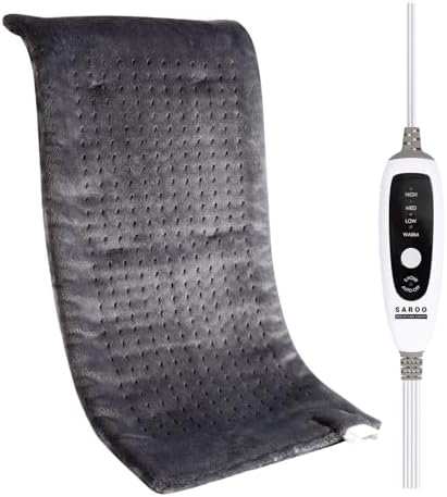 Heating Pad for Back,4lb Weighted Heating Pads for Pain Relief & Cramps,Moist Heat Pads for Neck,Shoulder,Knee, Leg,Birthday Christmas Gifts for Women,Men,12"×24",4 Heat Settings, Auto Off,Dark Grey