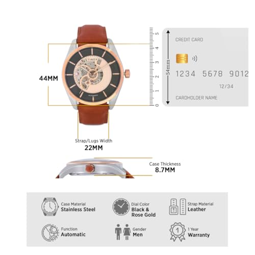 Image of TIMEX Round 44mm Black Dial Automatic Men Watch - TWEG17503