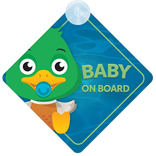 Image of Baby Duck on Board Car Sign (Baby on Board) Boy or Girl Children's Non Personalised Animal Theme