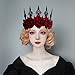 Halloween Rose Flower Crown Headband Gothic Floral Headpiece Tiaras Strap Lace Witcher Hair Bands Wedding Bridal Hair Hoop Ball Party Costume Headdress Cosplay Queen Hair Accessory for Women