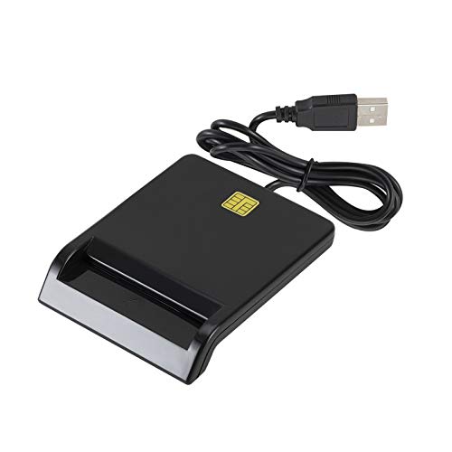 Luejnbogty Universal Portable Smart Card Reader for Bank Card Card ID DNIE ATM IC SIM Card Reader for Android Phones and Tablet, black, 319687