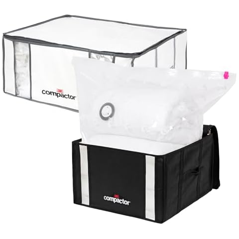 Compactor Vacuum Storage Bags Bundle with XXL (210 L) and M (125 L) Sizes, Space Saver Vacuum Storage Bags, Vacuum Sealed Bags for Clothing, Linens and More, Reduces 75% of the Volume Cover