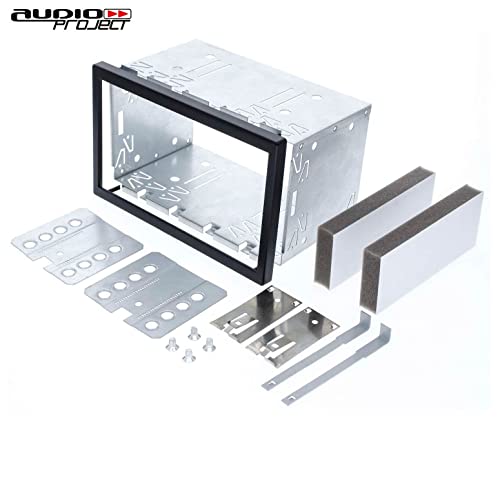 Audioproject A146 - Autoradio Doppel DIN Schacht Radio - Metall für 2DIN Radio / 2 ISO Auto Radio Einbaurahmen - kompatibel für VW Golf Polo Audi Ford Mercedes Smart Skoda Peugeot