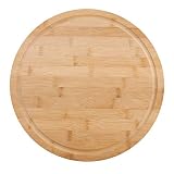GERSO Deska do krojenia trwała z bambusa D=33 cm okrągła deska do krojenia chleba, pizzy, owoców, mięsa, warzyw do krojenia