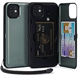 TORU CX PRO iPhone 11 互換品 ケース カード 収納背面 3枚 カード入れ カバ― (ライトニング アダプタ, ストラップ, ミラー 含ま) - アイフォン11 用 - グリーン