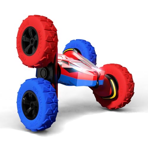 image for Threeking RC Stunt Car Remote Control Cars with Lights Double-Sided Dr