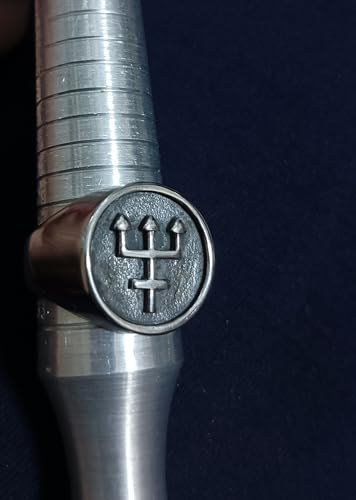 Anel em Aço Inox Exu Garfo Tridente Umbanda Tam 30