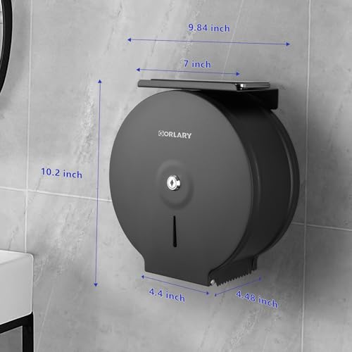 Gorlary Commercial Jumbo Toilet Paper Dispenser with Shelf, Matte Black by Gorlary - Used condition - Image 4