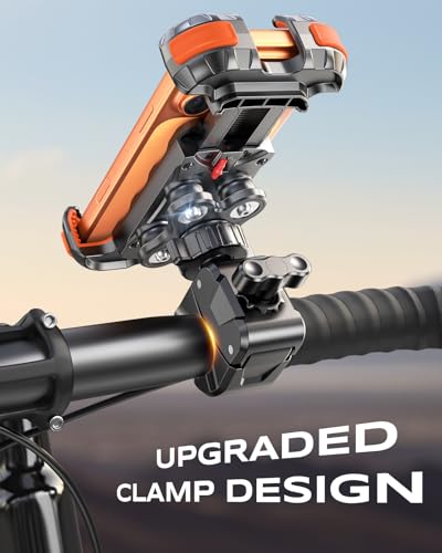 Image of Zewdov 2026 Anti-Shake Motorcycle Phone Mount Holder with Vibration Dampener & Quick Install Clamp, Strong Grip & Anti-Drop Bike Phone Holder for Bicycle /ATV /Scooter, Fits for iPhone /Samsung 4.7-6.8 inch